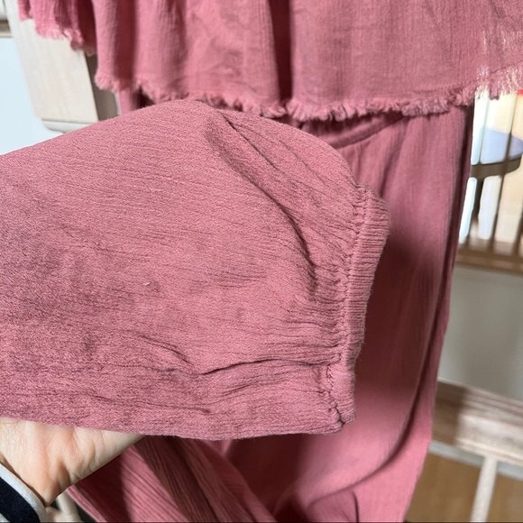 Aerie Strapless Overlay Jumpsuit in Mauve Pink S - Picture 4 of 12